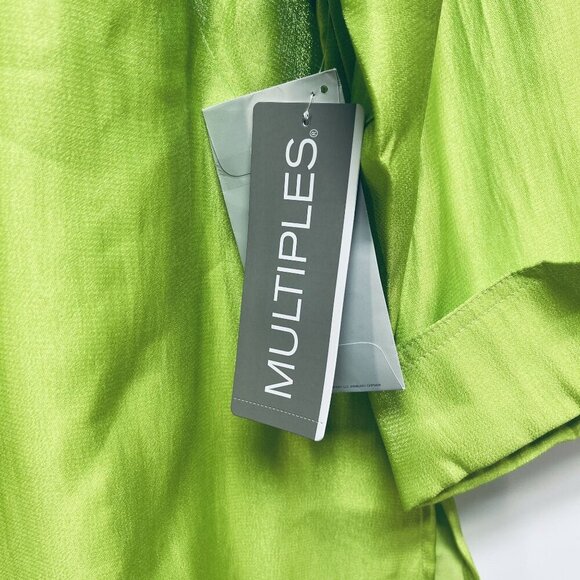 Multiples Essentials Womens Lime Green Button-Front Shirt Size PS - Picture 4 of 9
